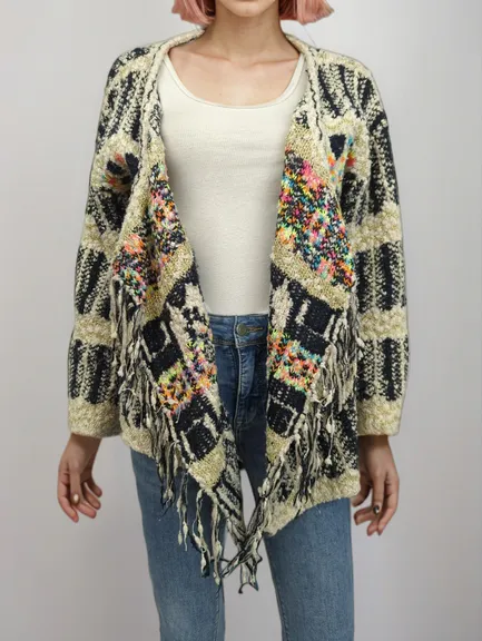 Anthropologie Moth Spectra top Fringed Cardigan