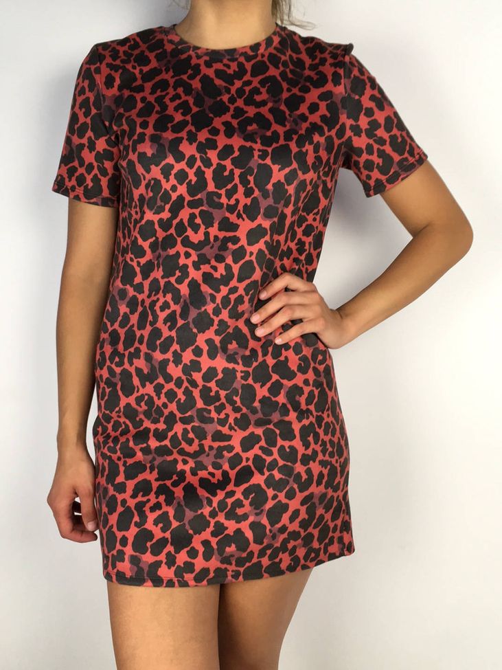 Vestido rojo animal cheap print